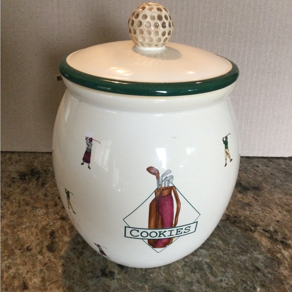 Vintage Golfer and Golf bags cookie/treats jar